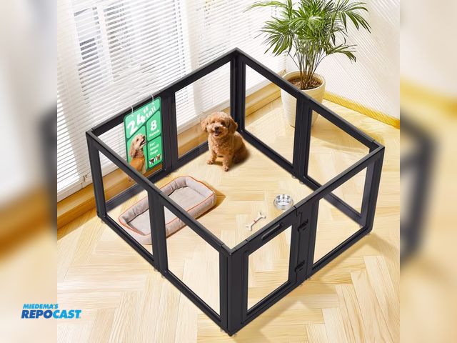 Lot 2-69637 - Auraspace black dog playpen 24” 8 panels