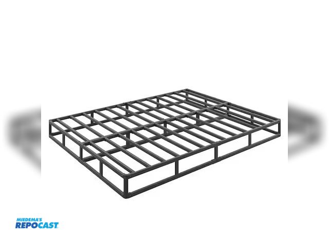Lot 2-93775 - Black King Size Bed Lot of (1) maeniza king size box spring bed base black metal 5 inches