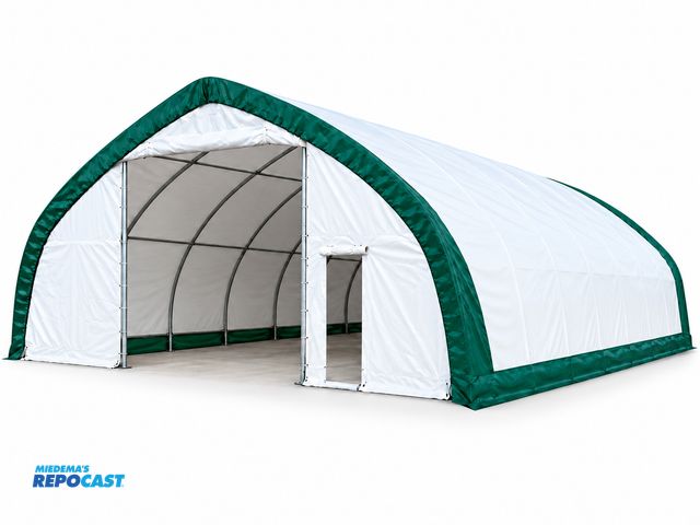 Product 2-2679813 - (1) New Suihe 32'W x 85'L x 16'T PE Fabric Shelter Building, hot dipped galvanized steel tubing, 12'...