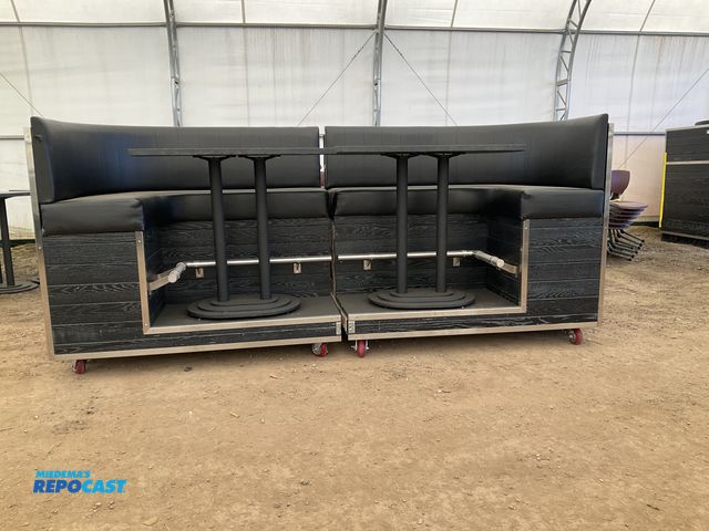 Lot 2-11202 - Authentic Court Side Suite Seats from Little Caesars Arena Elongated 4 Person Booth with Table Per S...