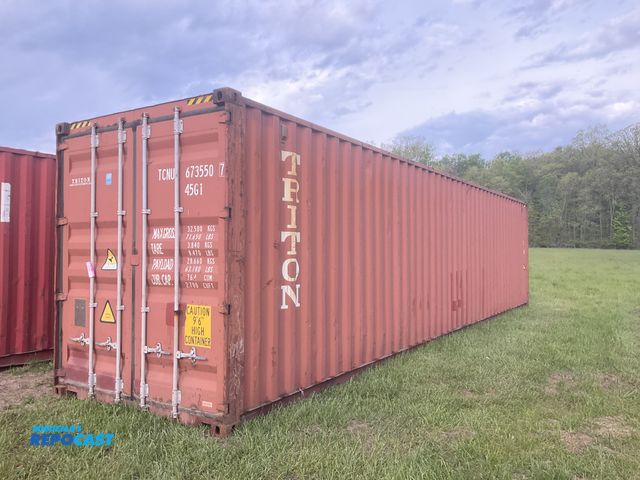 Lot 2-22066 - 40’ High Cube Shipping/ Storage Container, 9’ 6” T x 8’ W, swing doors on one end, wood deck, tie do...