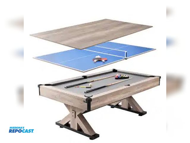 Lot 2-23381 - VEVOR 7ft 3-in-1 Multi Game Table with Dining, Pool, and Tennis Table, Model VP35, In Box-Needs Asse...