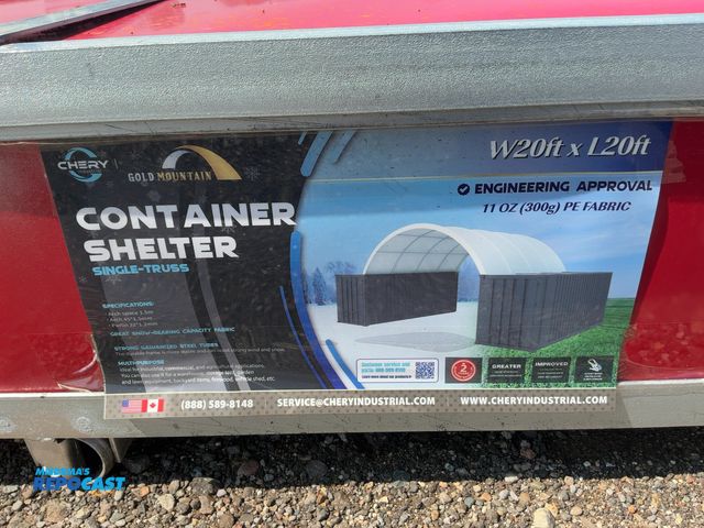 Lot 2-40962 - New Chery Industrial Gold Mountain 20’x20’ Container Shelter, Single Truss, 11 Oz PE Fabric, Galvani...