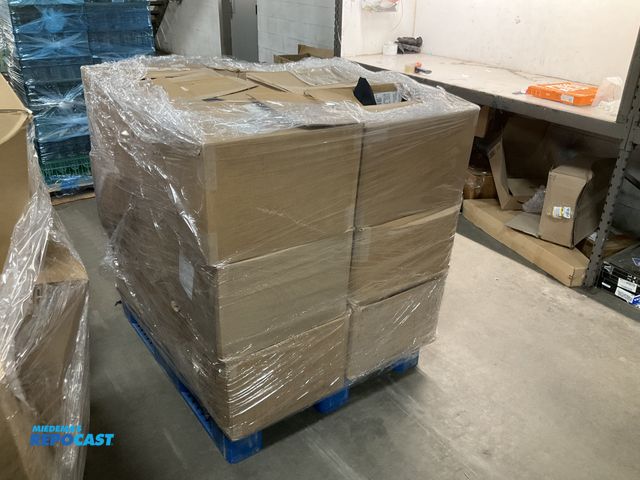 Lot 2-61983 - Skid lot of various boxes of black and white and other assorted fabric and linen pieces