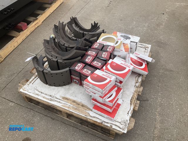 Lot 2-11577 - Skid of misc brake shoes, oil filters and oil seals