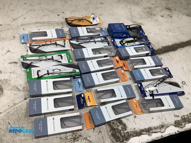 Lot 2-34561 - Lot of approximately (22) reading glasses. Mostly M+ Readers brand. Different prescriptions