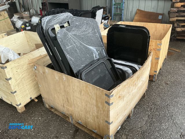 Lot 2-24562 - crate of miscellaneous RV windows.