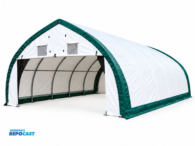 Product 2-2679804 - (1) New Suihe 20’x30’x12’ Tall PE Fabric Shelter Building, Galvanized Steel Tube Frame, 8’ tall x 16...
