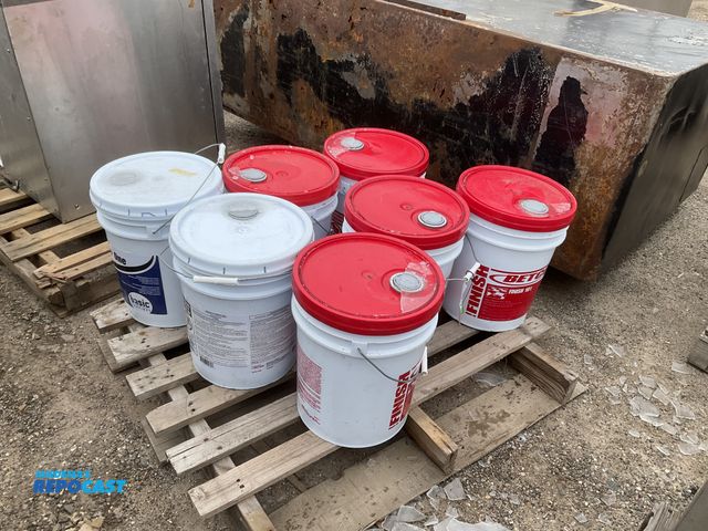Lot 2-60837 - Skid lot of (5) 5 gallon buckets of Betco acrylic polymer floor finish (2) 5 gallon buckets of basic...