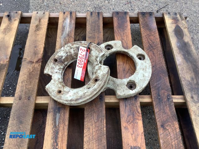 Lot 2-79993 - Lot of (2) make and model unknown white 4 bolt wheel weights