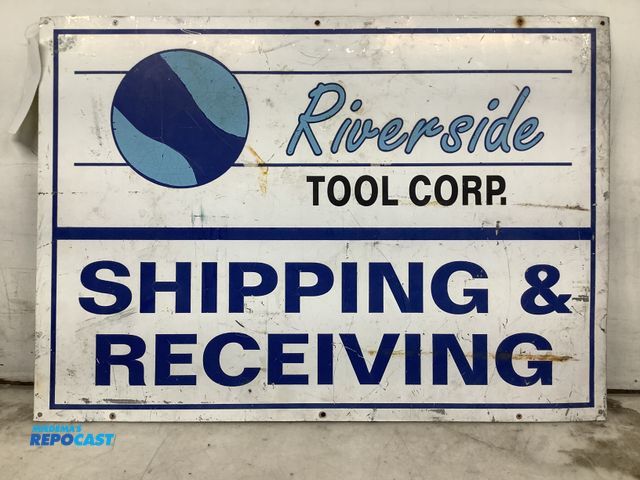 Lot 2-56948 - metal sign, 34" x 24" riverside tool corp.