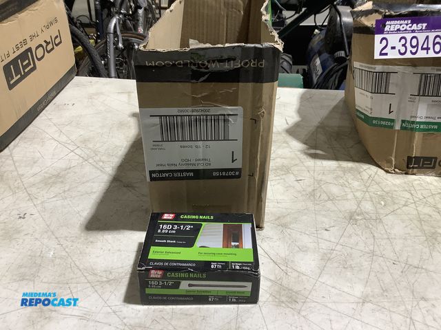 Lot 2-39466 - (9) 1lb Boxes of Grip Rite 16d 3 1/2” Exterior Galvanized Casing Nails.