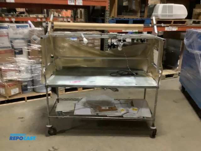Lot 2-25306 - Work table on casters with lights 56”x5’x28”