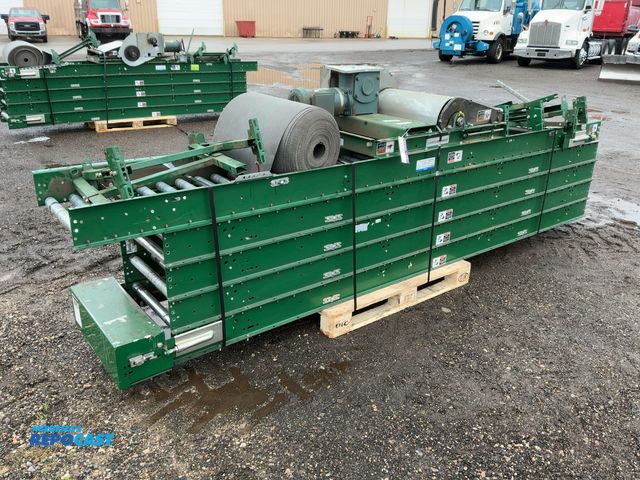 Lot 2-33068 - Siemens Dematic Belt Over Roller Conveyor with End Roller and Drive Bed, approx 60’ long overall, ap...