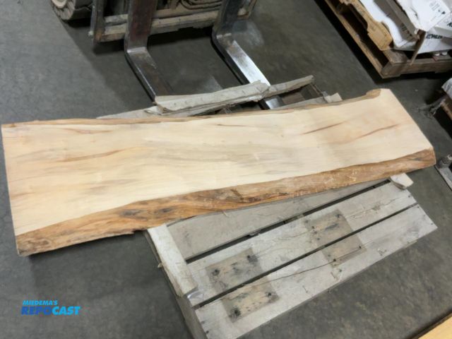 Lot 2-64342 - Slab of Sycamore Wood, Kiln Dried and Sanded, with Live Edges, Approximately 76” Long