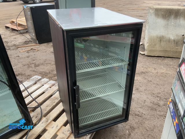 Lot 2-93463 - Free Standing Small Food or drink Cooler with Stainless Steel Work Top Approximately 36” x 28” x 21”