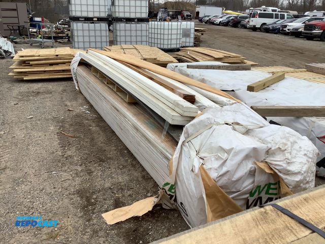 Lot 2-60925 - Bundle of Assorted Lumber; Many are White Painted 5.5” x 195” OSB Boards