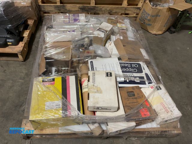 Lot 2-19709 - Skid lot of various items including Precision Devices, Clipper Oil Seals, Ceiling Trim Rims, Compres...