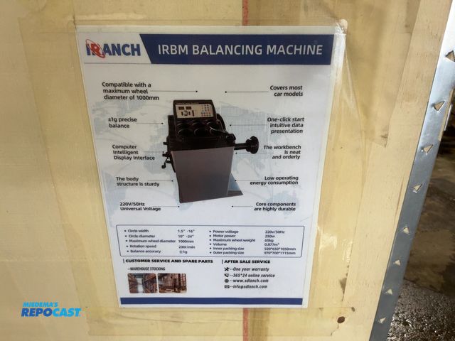 Lot 2-42642 - New SDLANCH IRBM Wheel Balancing Machine, 220 Volt, 1,000 MM max wheel diameter