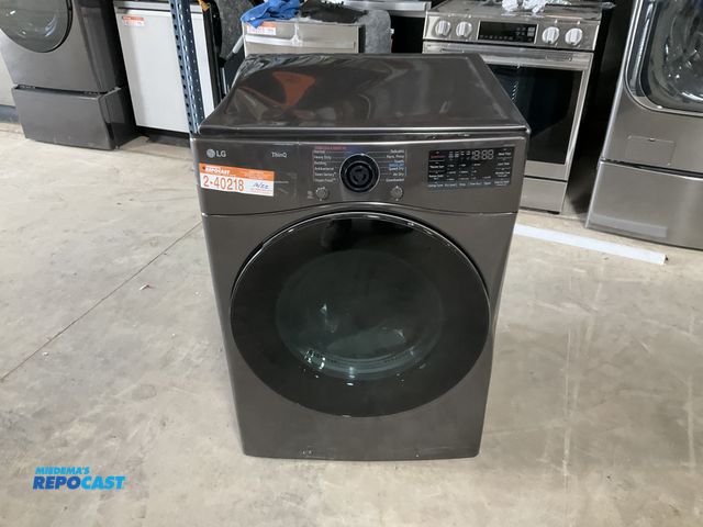 Lot 2-40218 - Scratch & Dent LG DLGX4081B Vented SMART Stackable Gas Dryer in Black Steel with TurboSteam and Sens...