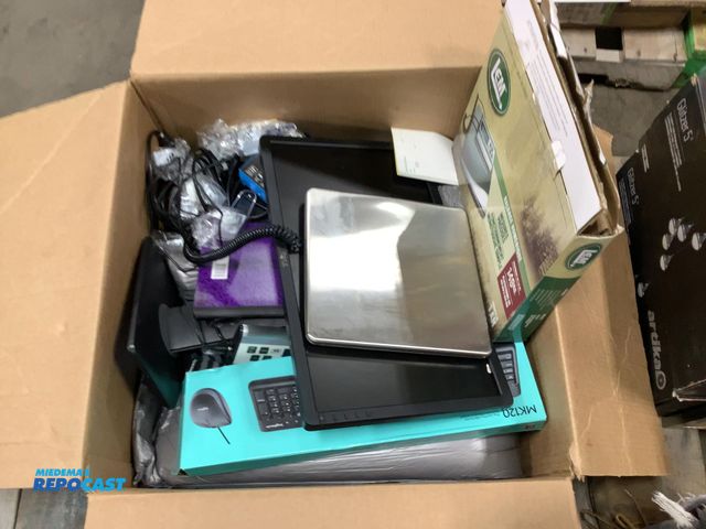Lot 2-74240 - Lot of items ranging from a computer with monitor, keyboard,scale, plug in lights and more.