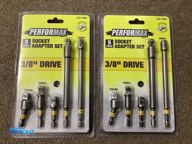 Lot 2-34392 - Two new sets of Performax socket adapters. Each contains five adapters. Two are straight adapters, t...