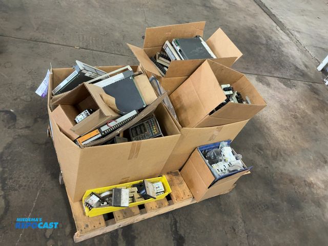 Lot 2-33187 - Skid of Assorted Used Industrial Electrical Components including assorted gauges for machines, Modic...