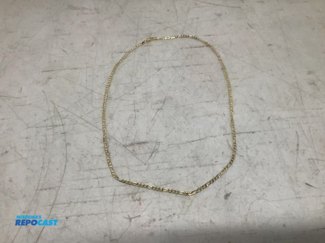 Lot 2-75520 - New Thin yellow gold figaro chain (alternating elongated and small circular links) necklace
