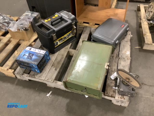 Lot 2-75398 - (2) Armstrong 17”-42” swivel/tilt tv wall Mount, Stanley mobile work center tool box, Sears portable...