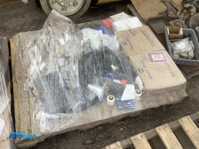 Lot 2-32834 - Skid lot of misc. industrial items including kuri tec, link-belt bearings, ribbon cassette, orbit so...