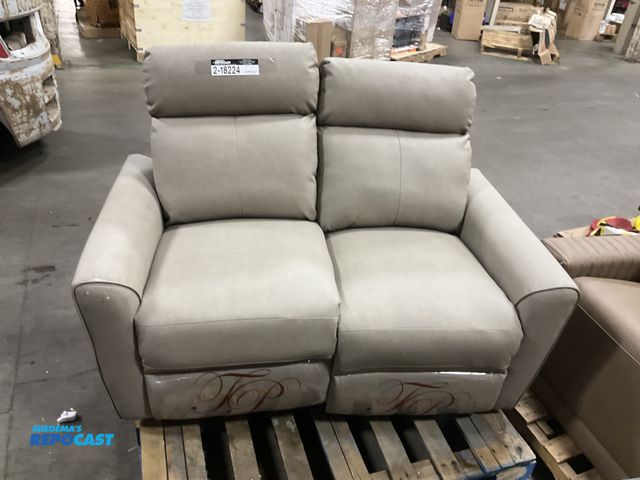 Lot 2-18224 - 55” 2-Piece Vinyl RV Sofa with Extendable Legs