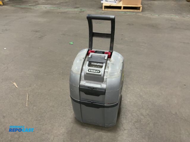 Lot 2-67753 - Stanley toolbox with tools, such as bolt cutters, a paint sprayer, hole saws, tubing bender, &amp; o...