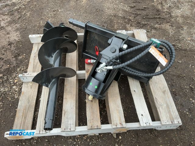 Lot 2-40819 - New SDLANCH Hydraulic Auger Mini Skid Steer Attachment, Approx. 1-1/4" Round Drive with Keyway, Come...