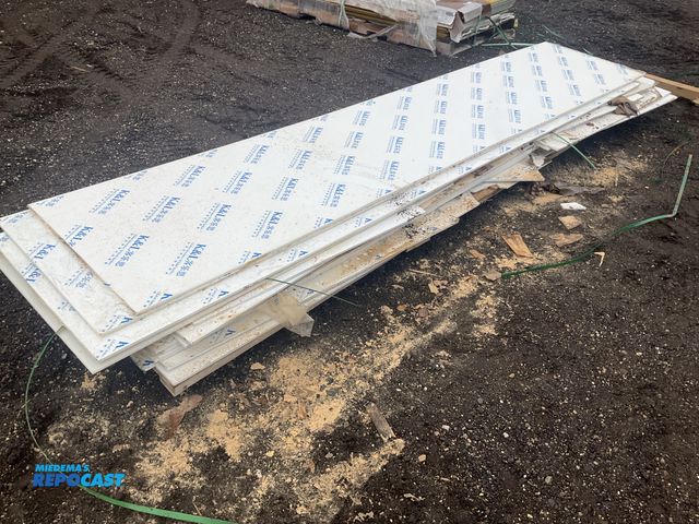 Lot 2-23687 - Lot of solid surface countertop sections from K&amp;L, color and size vary, largest pieces are 30” x...