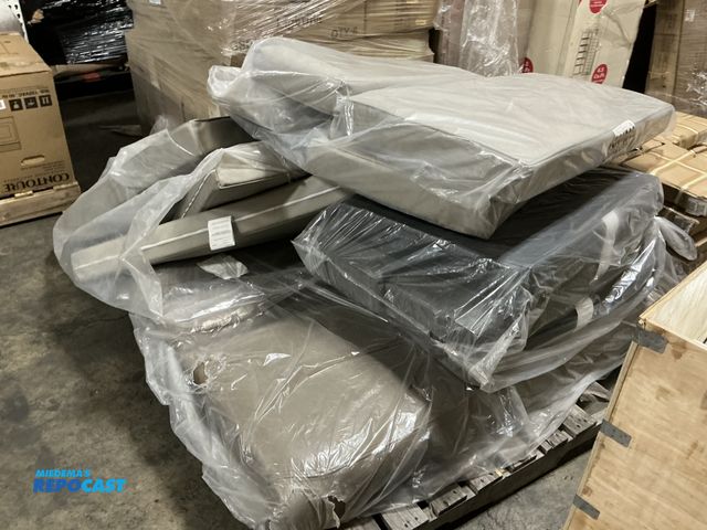 Lot 2-99391 - Skid lot of various Dinette Cushion Sets and a Brown Leather RV Sofa