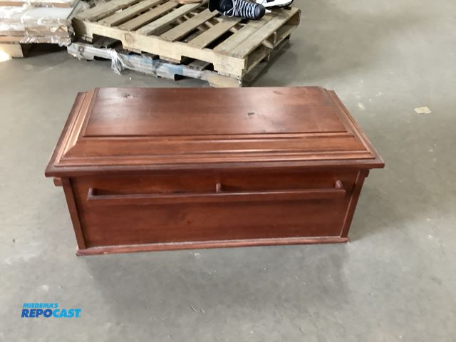 Lot 2-33087 - Dark wood Pet coffin approx. 40”x21”x16”