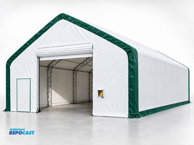 Product 2-335017 - (1) New Suihe 33'Wx50'Lx17'T shelter building, hot dip galvanized tubing, double truss, 12'Wx13.1'T ...