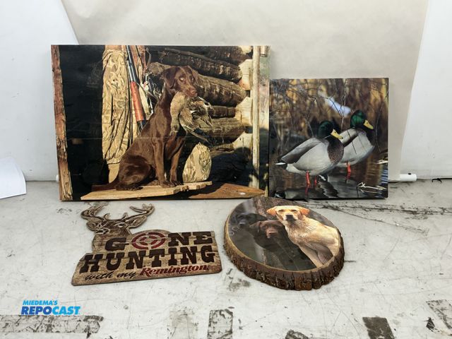 Lot 2-96655 - Lot of canvases with dogs and ducks.