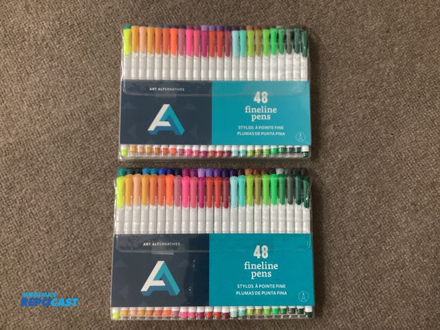 Lot 2-94606 - New Two new Art Alternatives 48 packs of fineline pens. .4 mm tip, water-based, vibrant colors, tria...