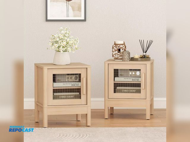 Lot 2-27462 - Brand New Wooden 2pc Nightstand Set, #WB001GD2036-LOG2