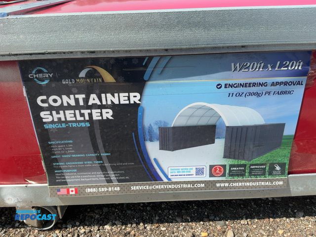 Lot 2-40963 - New Chery Industrial Gold Mountain 20’x20’ Container Shelter, Single Truss, 11 Oz PE Fabric, Galvani...