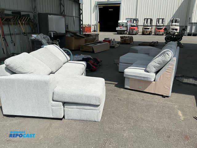 Lot 2-76867 - Ashley Furniture  (2) couches with ottoman