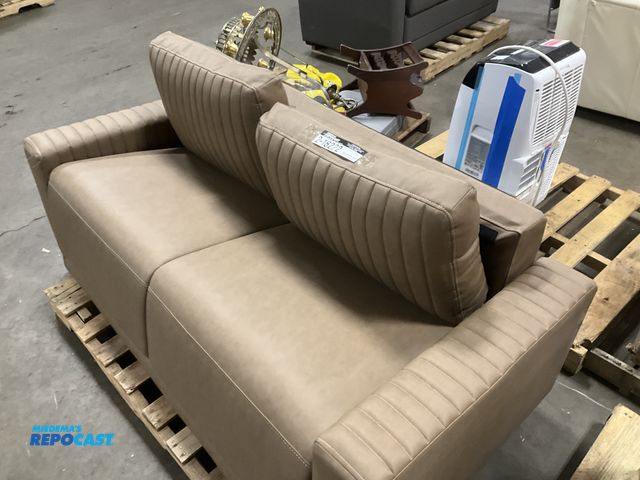 Lot 2-18222 - 68” Leather RV Sofa with Extendable Bed