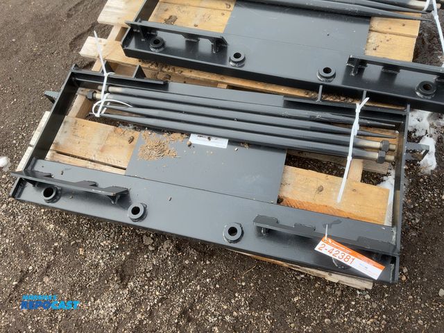 Lot 2-42381 - New JCT Bale Spear Skid Steer Attachment, Universal Quick Attach, Has Four Spears that Stick Out App...