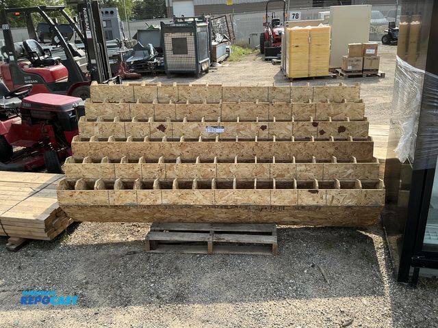 Lot 2-18162 - Large Wooden Bolt Storage Bin. 8 ft. Long, 50" tall and 17" deep.