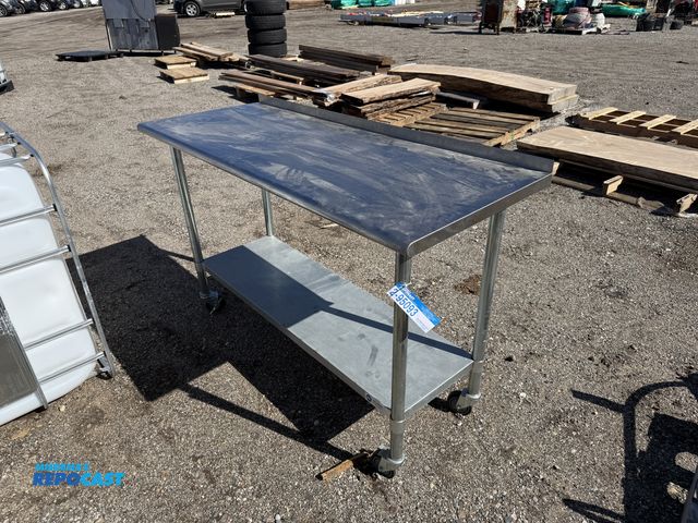 Lot 2-95093 - Rolling Commercial Stainless Steel Table