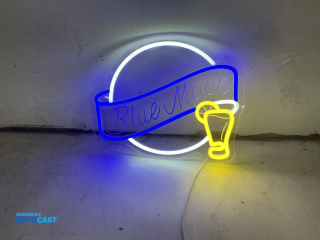 Lot 2-75701 - blue moon beer neon sign