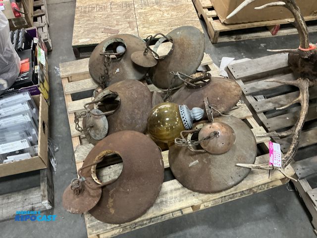 Lot 2-27089 - (1) Lot of (6) Vintage Western Themed Lights and (1) Gold Globe Ceiling Light