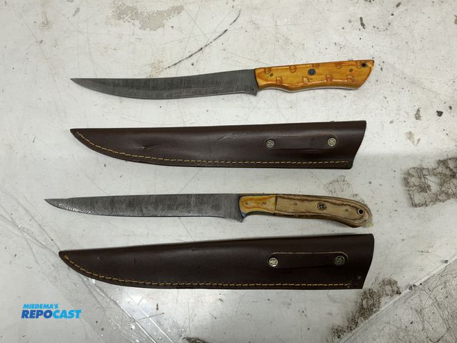 Lot 2-92136 - Lot of (2) Collectible 9.5” blade Damascus Knives