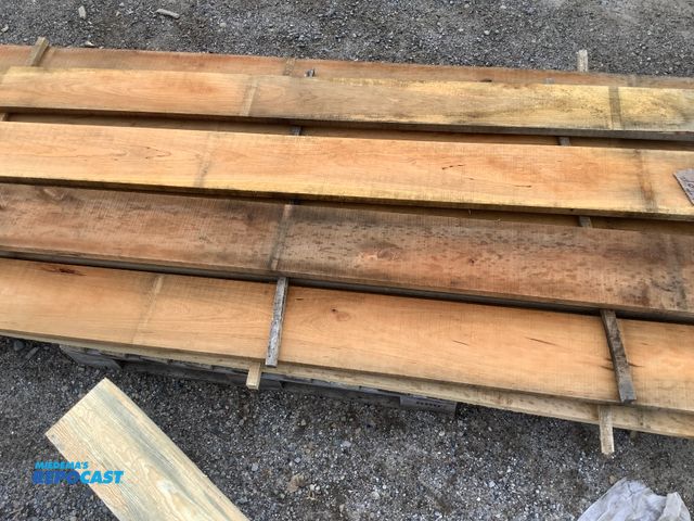 Lot 2-27344 - lot of 13 rough sawn cherry boards, 4/4 x 7"-8 1/2" wide x 9' long
